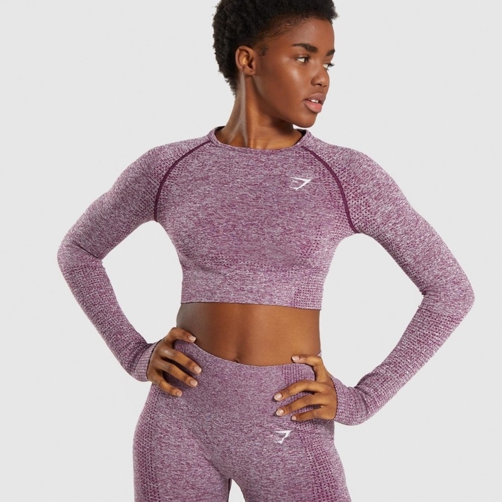Gymshark Vital Seamless Long Sleeve Crop Top S/M - Picture 1 of 8